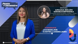 Punto de encuentro:  Ariana Belén Gómez Espinosa, Coordinadora General de Hospitales y Quirófanos de la Facultad de Medicina Veterinaria y Zootecnia